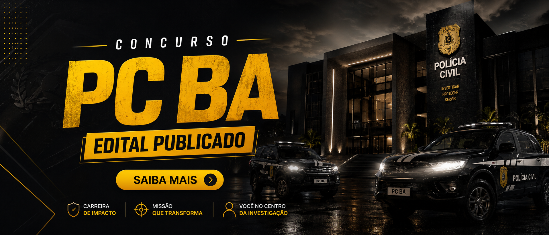 Destaque para concurso da Polícia Civil da Bahia com edital publicado